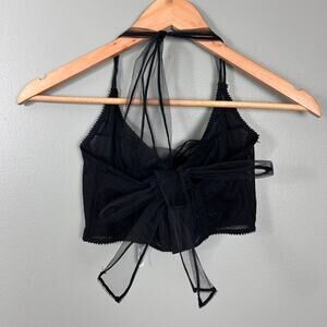Urban Outfitters Out from Under Black Mesh Corset Halter Sexy Lingerie Top Small